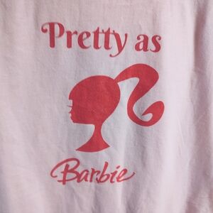 Barbie Custom Designed Girls Gildan Cotton Pink Crewneck Tee